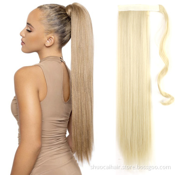 Straight And Kinky Curly Long Wavy Pocket Ponytail Wrap on Clip Hair In synthetic Hair Extension Pony Tail Fack Hair Extension